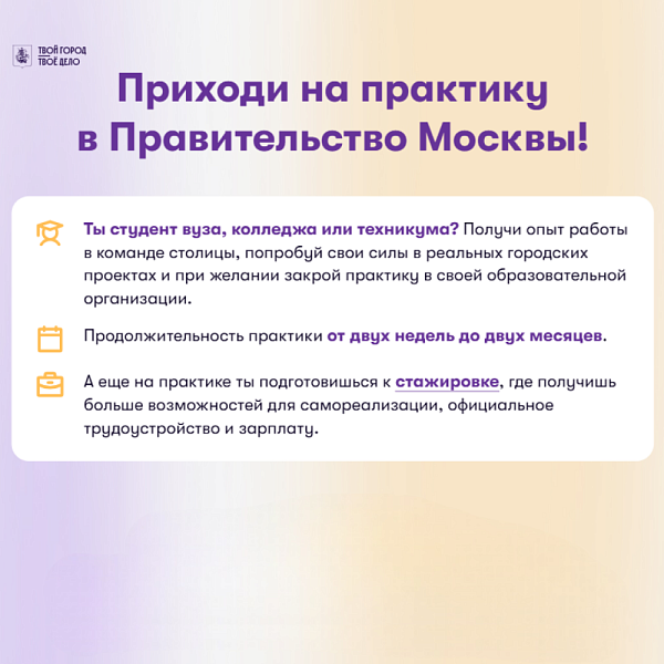 Практика в Правительстве Москвы